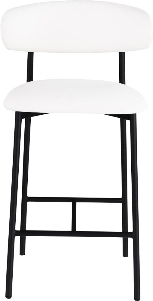Meridian Furniture - Lupita White Vegan Leather Counter Stool (Set of 2) - 996White-C veiw 4