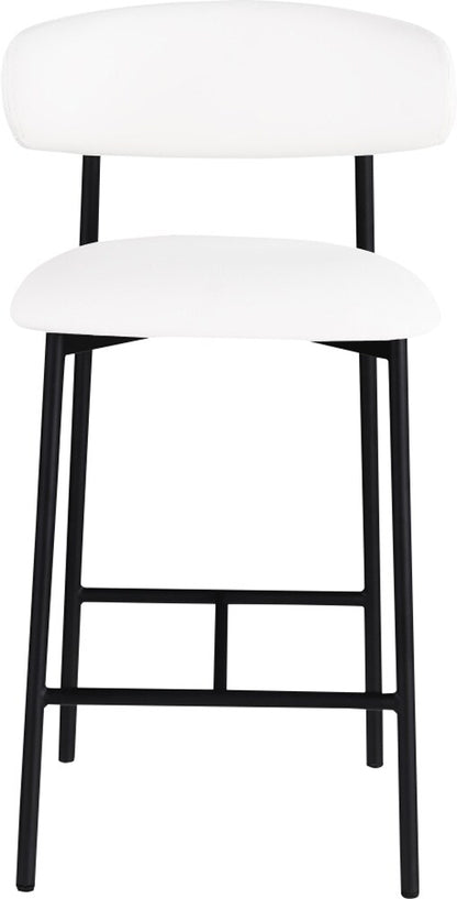 Meridian Furniture - Lupita White Vegan Leather Counter Stool (Set of 2) - 996White-C veiw 4