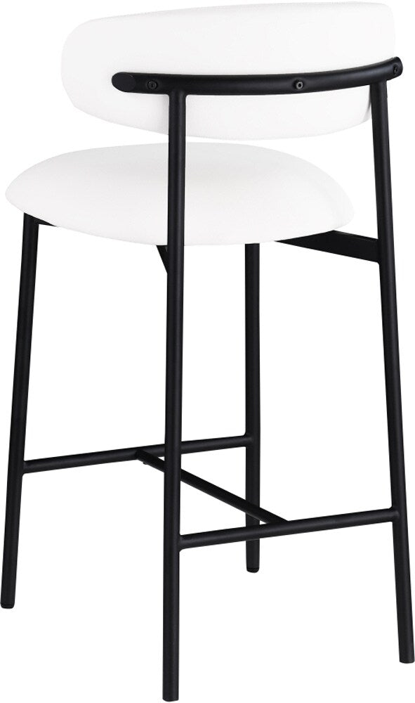 Meridian Furniture - Lupita White Vegan Leather Counter Stool (Set of 2) - 996White-C veiw 5