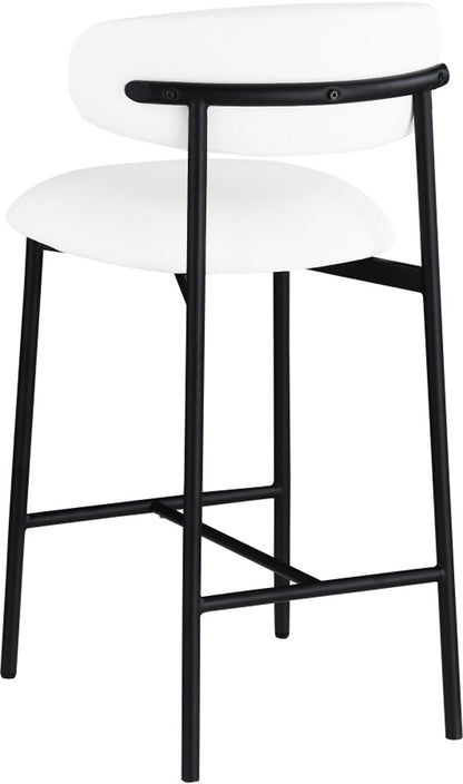 Meridian Furniture - Lupita White Vegan Leather Counter Stool (Set of 2) - 996White-C veiw 5