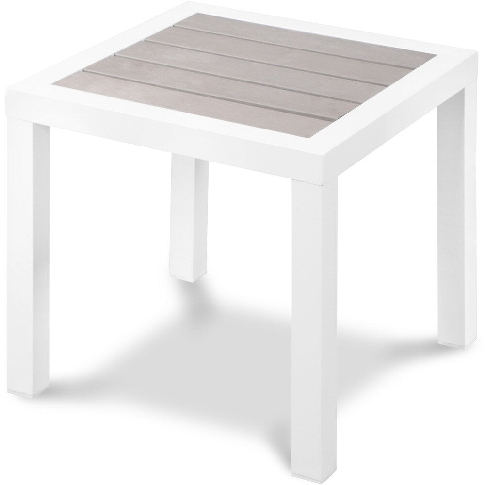 Meridian Furniture - Nizuc Grey Wood Look Accent Paneling Outdoor Patio Aluminum End Table - 371-E veiw 1