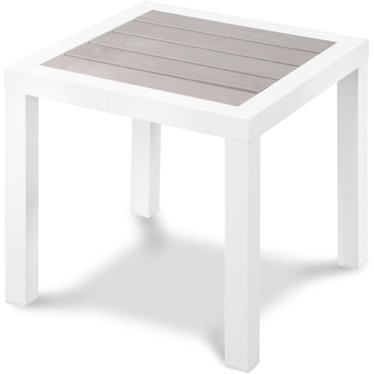 Meridian Furniture - Nizuc Grey Wood Look Accent Paneling Outdoor Patio Aluminum End Table - 371-E veiw 1