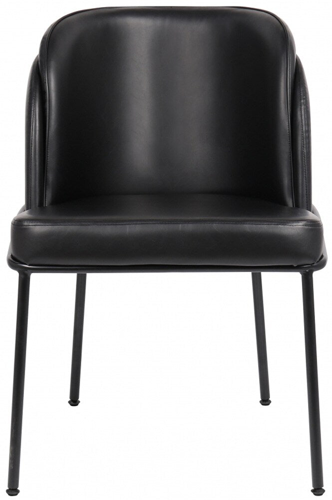 Meridian Furniture - Jagger Black Vegan Leather Dining Chair (Set of 2) - 883Black-C veiw 3