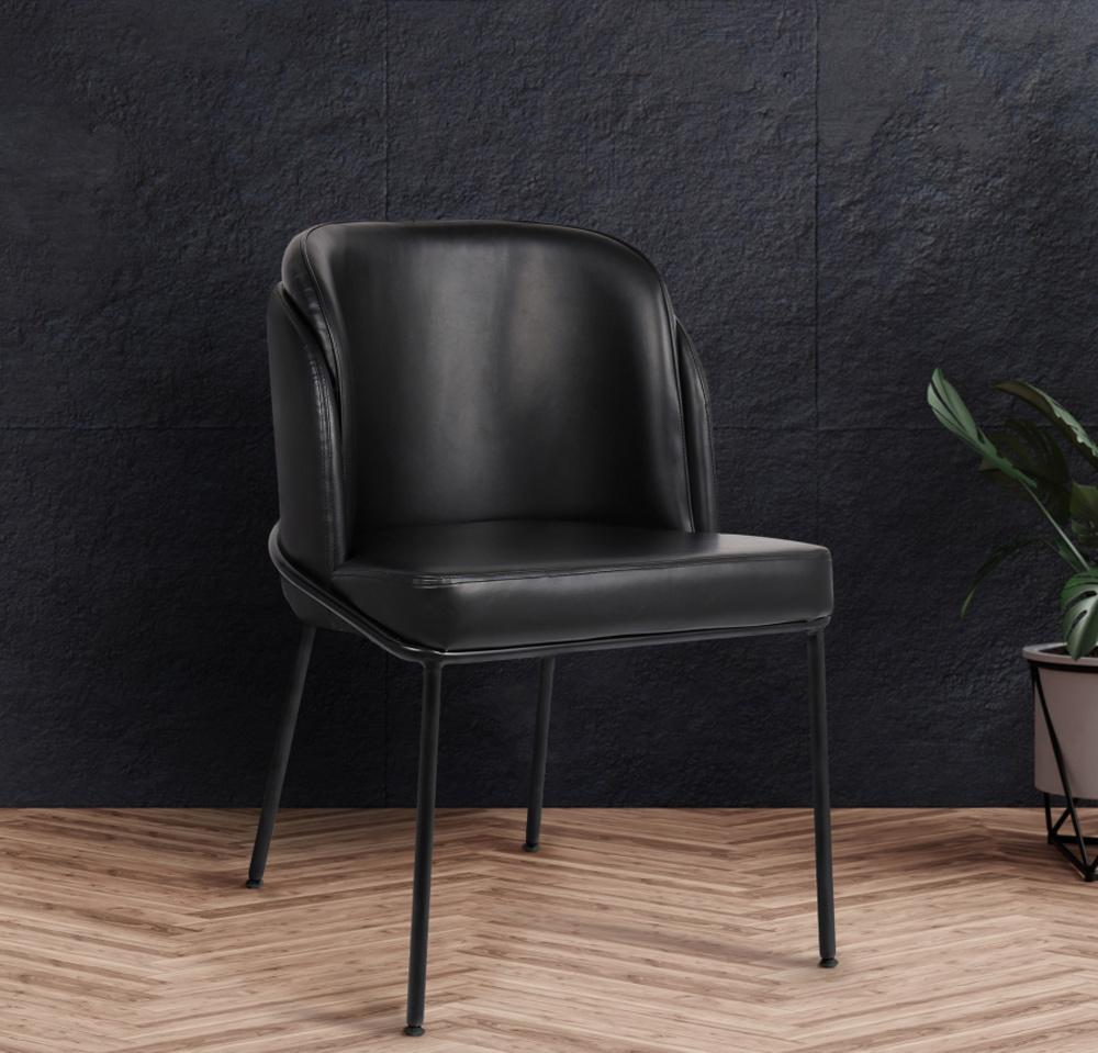 Meridian Furniture - Jagger Black Vegan Leather Dining Chair (Set of 2) - 883Black-C veiw 6