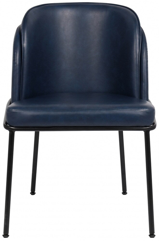 Meridian Furniture - Jagger Navy Vegan Leather Dining Chair (Set of 2) - 883Navy-C veiw 3