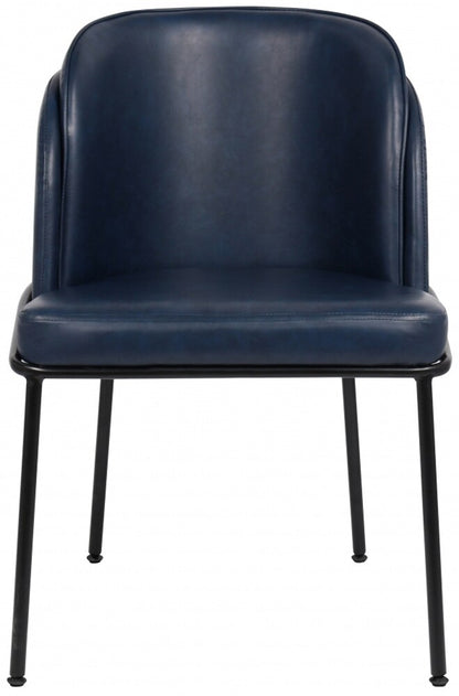 Meridian Furniture - Jagger Navy Vegan Leather Dining Chair (Set of 2) - 883Navy-C veiw 3