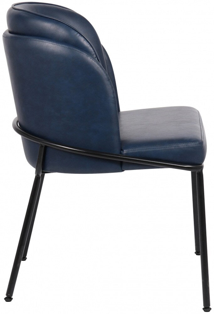 Meridian Furniture - Jagger Navy Vegan Leather Dining Chair (Set of 2) - 883Navy-C veiw 4