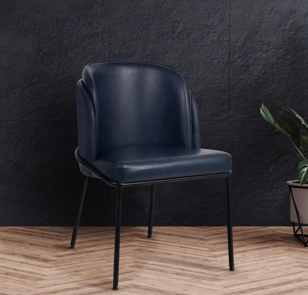 Meridian Furniture - Jagger Navy Vegan Leather Dining Chair (Set of 2) - 883Navy-C veiw 6