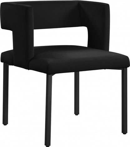 Meridian Furniture - Caleb Black Velvet Dining Chair (Set of 2) - 968Black-C veiw 1