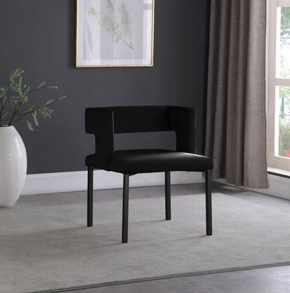 Meridian Furniture - Caleb Black Velvet Dining Chair (Set of 2) - 968Black-C veiw 2