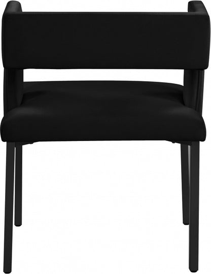 Meridian Furniture - Caleb Black Velvet Dining Chair (Set of 2) - 968Black-C veiw 3