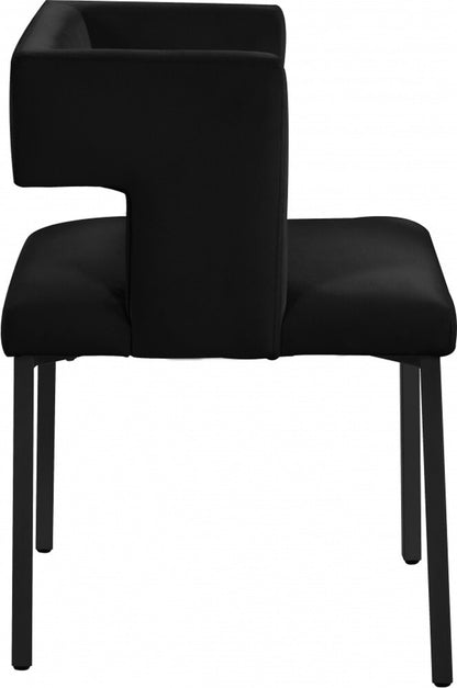 Meridian Furniture - Caleb Black Velvet Dining Chair (Set of 2) - 968Black-C veiw 4