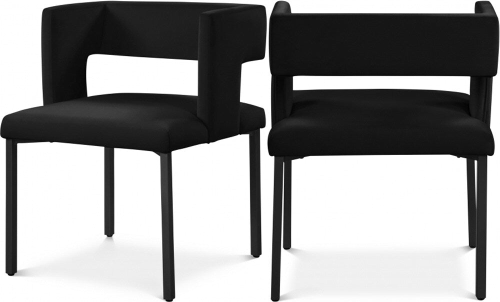 Meridian Furniture - Caleb Black Velvet Dining Chair (Set of 2) - 968Black-C veiw 7