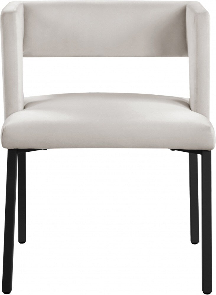 Meridian Furniture - Caleb Cream Velvet Dining Chair (Set of 2) - 968Cream-C veiw 4