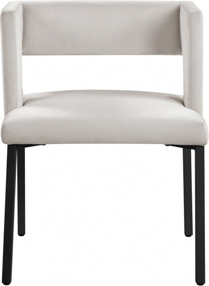 Meridian Furniture - Caleb Cream Velvet Dining Chair (Set of 2) - 968Cream-C veiw 4