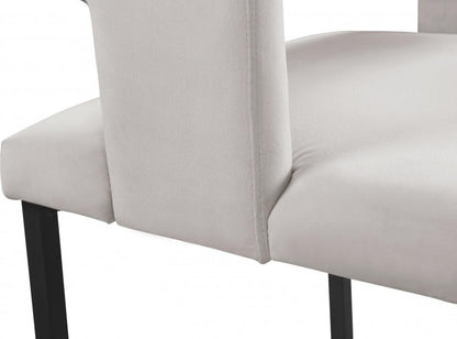 Meridian Furniture - Caleb Cream Velvet Dining Chair (Set of 2) - 968Cream-C veiw 5