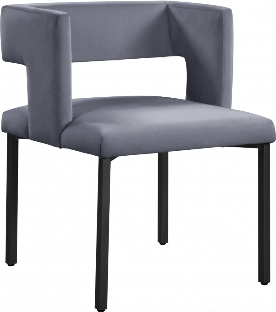 Meridian Furniture - Caleb Grey Velvet Dining Chair (Set of 2) - 968Grey-C veiw 1