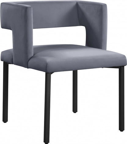 Meridian Furniture - Caleb Grey Velvet Dining Chair (Set of 2) - 968Grey-C veiw 1