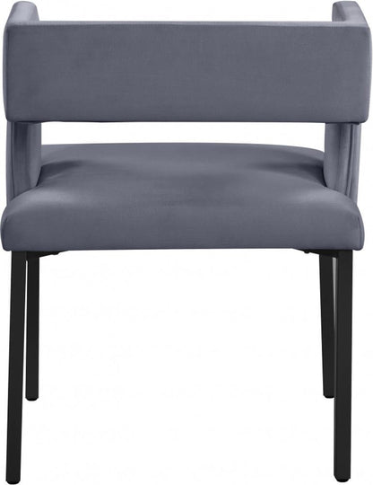Meridian Furniture - Caleb Grey Velvet Dining Chair (Set of 2) - 968Grey-C veiw 2