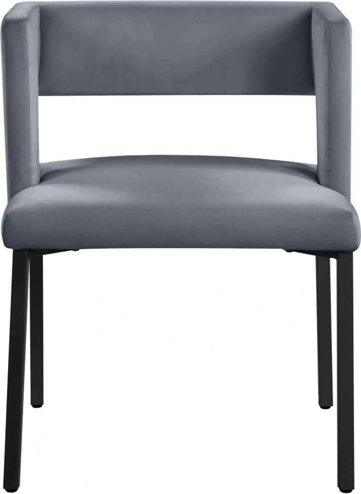 Meridian Furniture - Caleb Grey Velvet Dining Chair (Set of 2) - 968Grey-C veiw 4