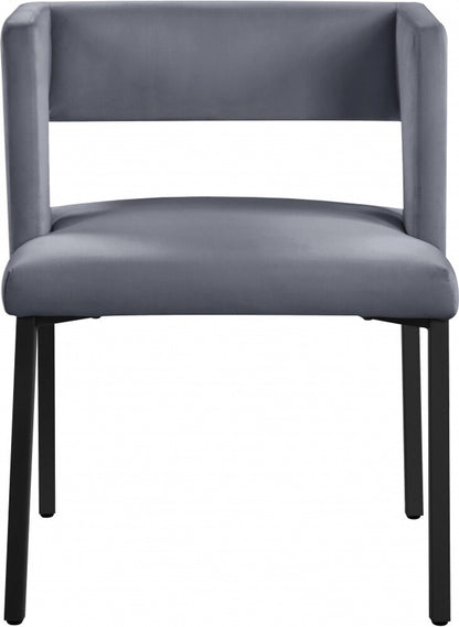 Meridian Furniture - Caleb Grey Velvet Dining Chair (Set of 2) - 968Grey-C veiw 4