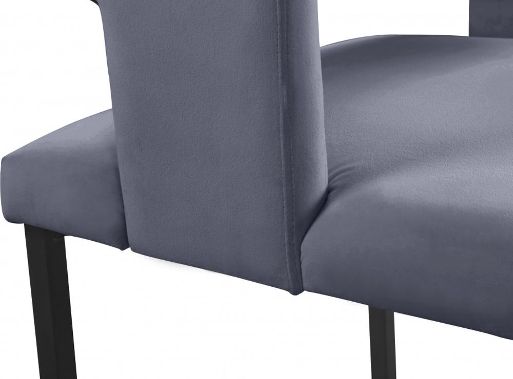 Meridian Furniture - Caleb Grey Velvet Dining Chair (Set of 2) - 968Grey-C veiw 5