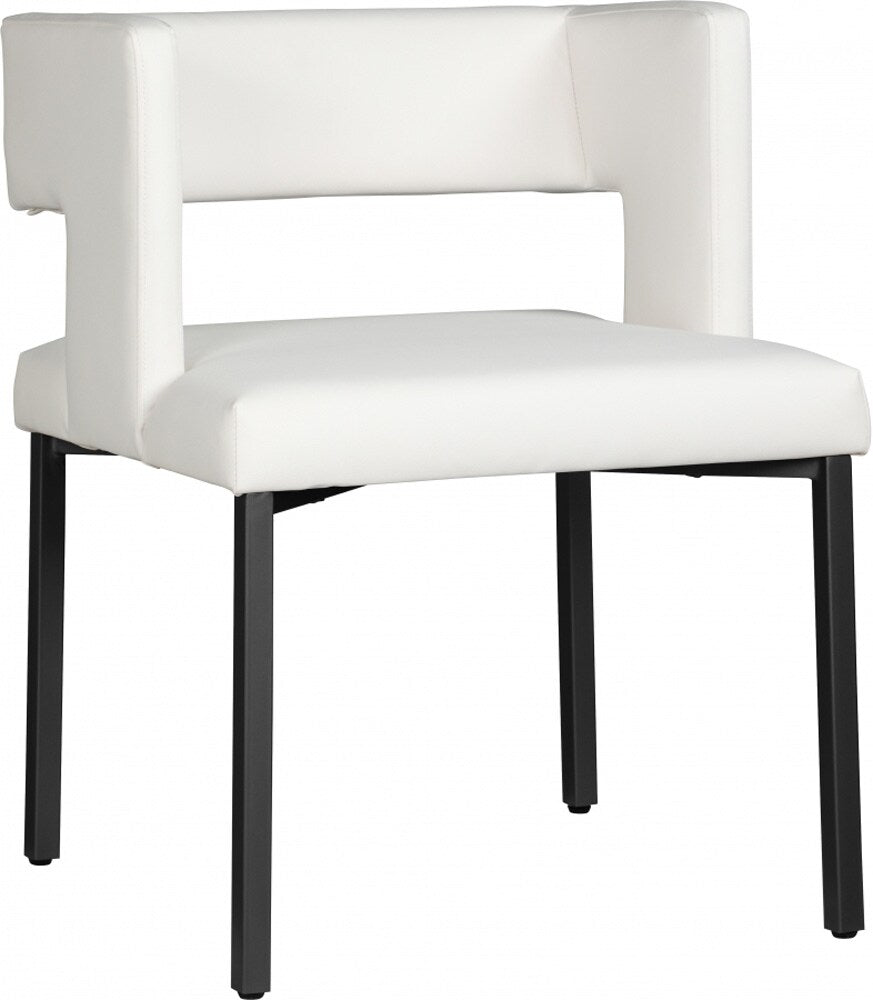 Meridian Furniture - Caleb White Vegan Leather Dining Chair (Set of 2) - 968White-C veiw 1