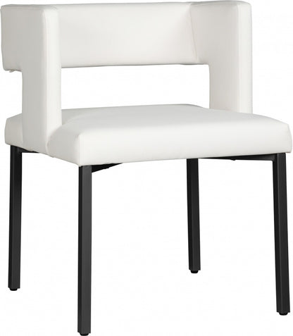 Meridian Furniture - Caleb White Vegan Leather Dining Chair (Set of 2) - 968White-C veiw 1