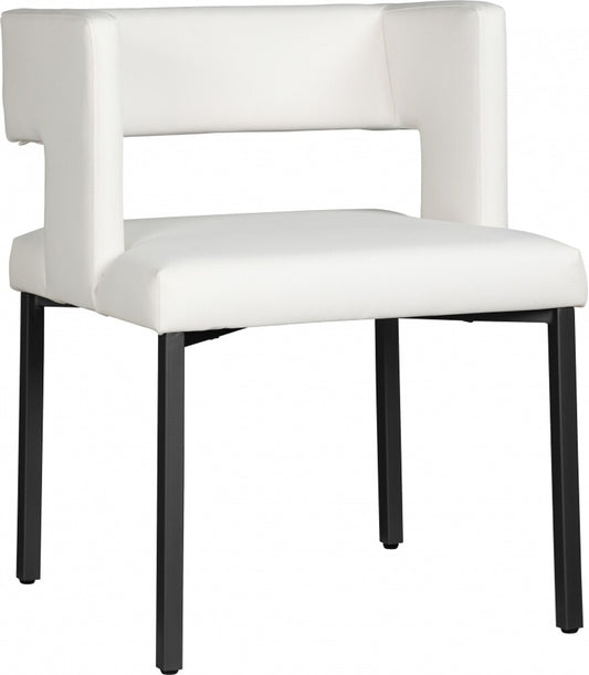 Meridian Furniture - Caleb White Vegan Leather Dining Chair (Set of 2) - 968White-C veiw 1