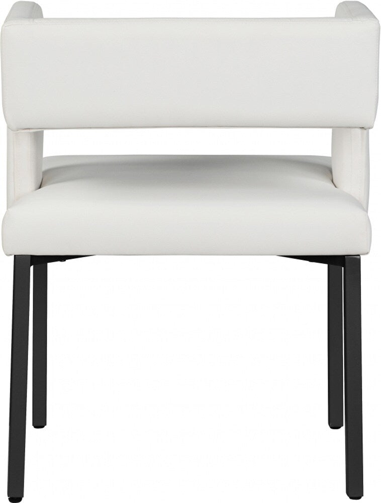 Meridian Furniture - Caleb White Vegan Leather Dining Chair (Set of 2) - 968White-C veiw 2