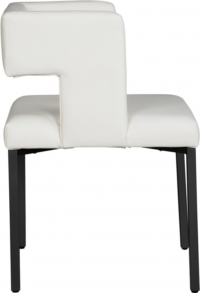 Meridian Furniture - Caleb White Vegan Leather Dining Chair (Set of 2) - 968White-C veiw 3