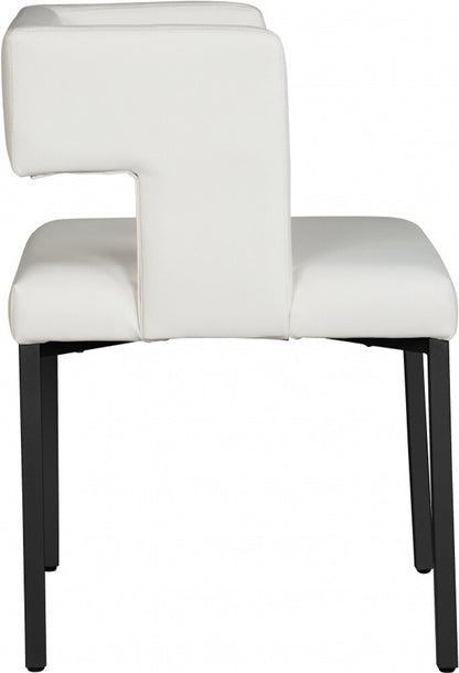 Meridian Furniture - Caleb White Vegan Leather Dining Chair (Set of 2) - 968White-C veiw 3