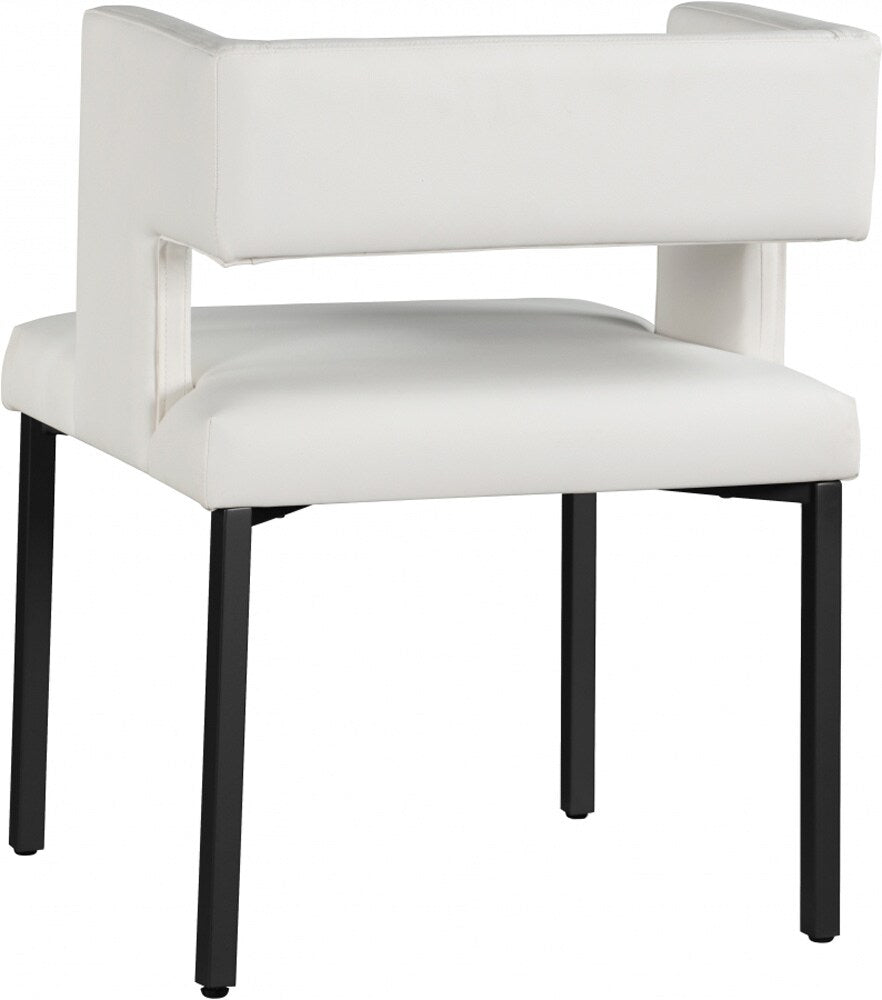 Meridian Furniture - Caleb White Vegan Leather Dining Chair (Set of 2) - 968White-C veiw 5