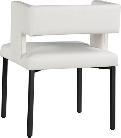 Meridian Furniture - Caleb White Vegan Leather Dining Chair (Set of 2) - 968White-C veiw 5