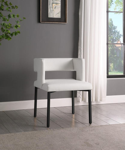 Meridian Furniture - Caleb White Vegan Leather Dining Chair (Set of 2) - 968White-C veiw 6