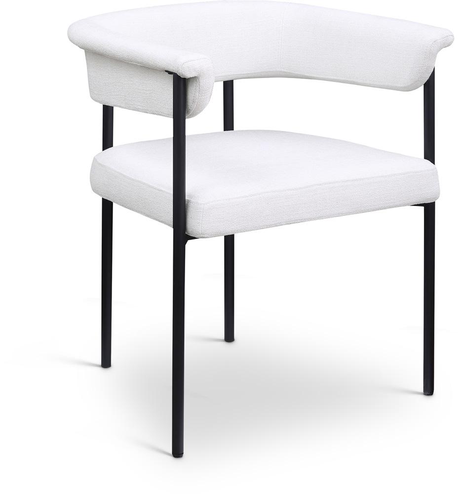 Meridian Furniture - Malin Cream Linen Textured Fabric Dining Chair (Set of 2) - 420Cream-C veiw 1