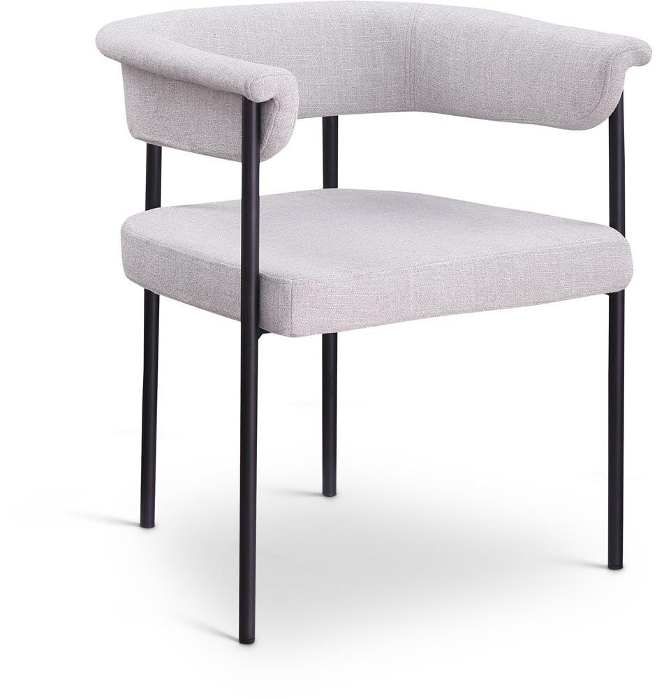 Meridian Furniture - Malin Grey Linen Textured Fabric Dining Chair (Set of 2) - 420Grey-C veiw 1