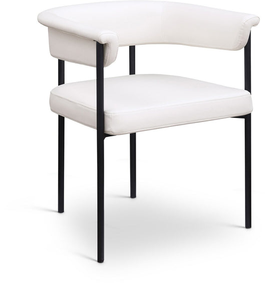 Meridian Furniture - Malin Cream Vegan Leather Dining Chair (Set of 2) - 427Cream-C veiw 1