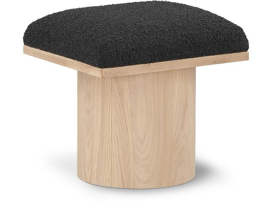 Meridian Furniture - Pavilion Black Boucle Fabric Bench/Stool - 465Black-C veiw 1