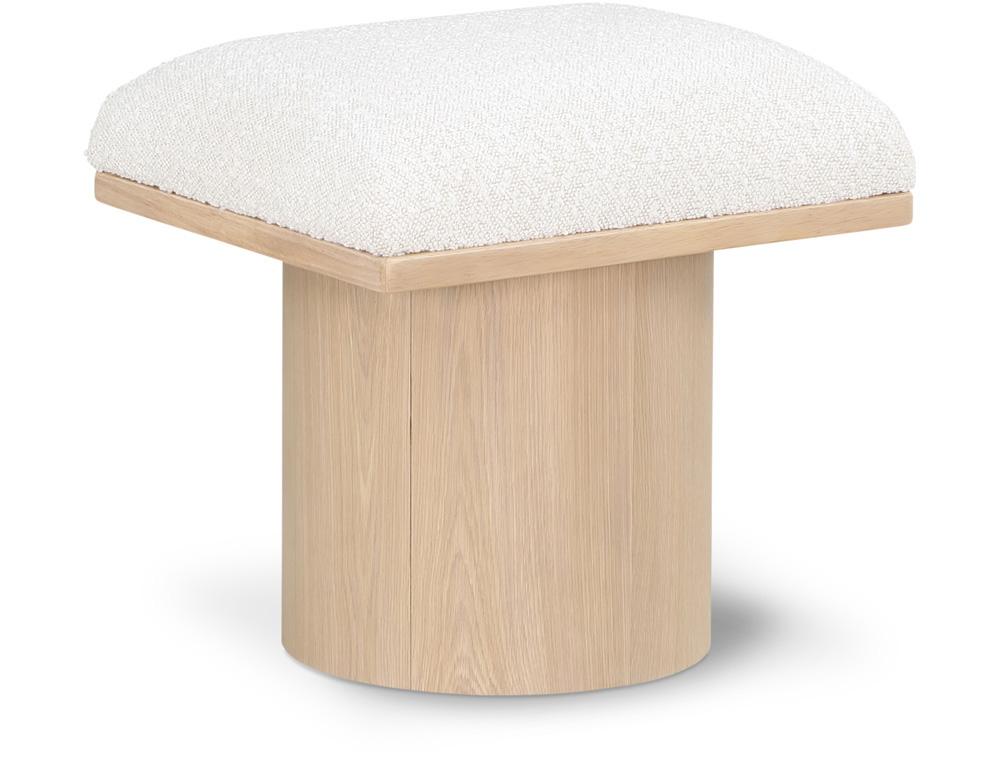 Meridian Furniture - Pavilion Cream Boucle Fabric Bench/Stool - 465Cream-C veiw 1