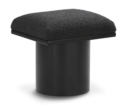 Meridian Furniture - Pavilion Black Boucle Fabric Bench/Stool - 466Black-C veiw 1
