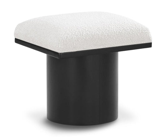 Meridian Furniture - Pavilion Cream Boucle Fabric Bench/Stool - 466Cream-C veiw 1
