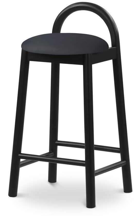 Meridian Furniture - Calvin Black Vegan Leather Stool - 476Black-C veiw 1