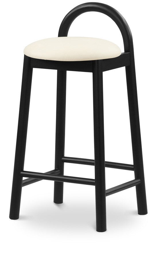 Meridian Furniture - Calvin Cream Vegan Leather Stool - 476Cream-C veiw 1