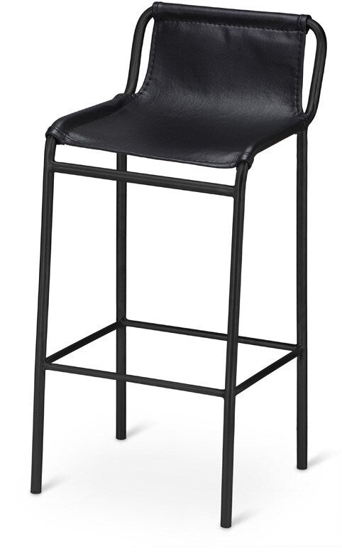 Meridian Furniture - Dax Black Vegan Leather Counter Stool - 500Black-C veiw 1