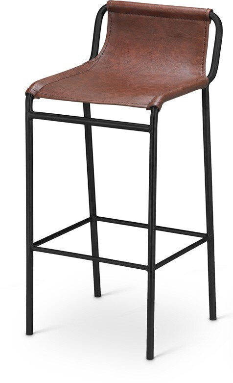 Meridian Furniture - Dax Brown Vegan Leather Counter Stool - 500Brown-C veiw 1
