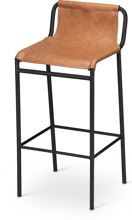 Meridian Furniture - Dax Cognac Vegan Leather Counter Stool - 500Cognac-C veiw 1