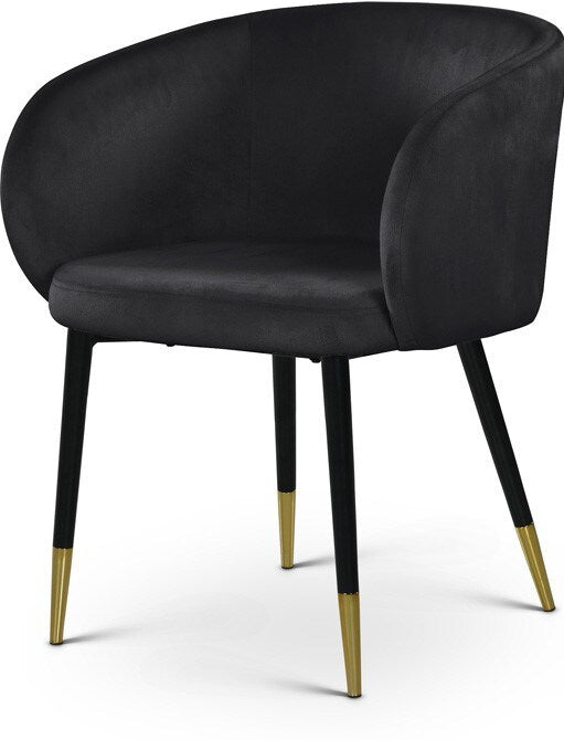 Meridian Furniture - Louise Black Velvet Dining Chair - 733Black-C veiw 1