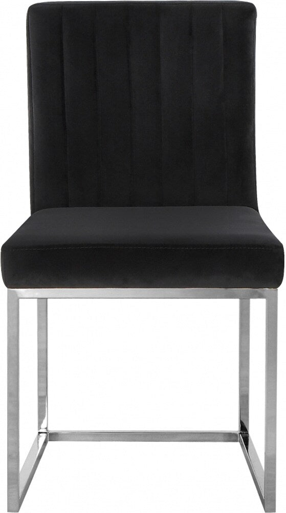 Meridian Furniture - Giselle Black Velvet Dining Chair (Set of 2) - 779Black-C veiw 3