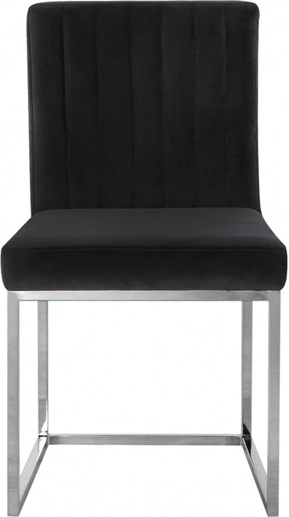 Meridian Furniture - Giselle Black Velvet Dining Chair (Set of 2) - 779Black-C veiw 3
